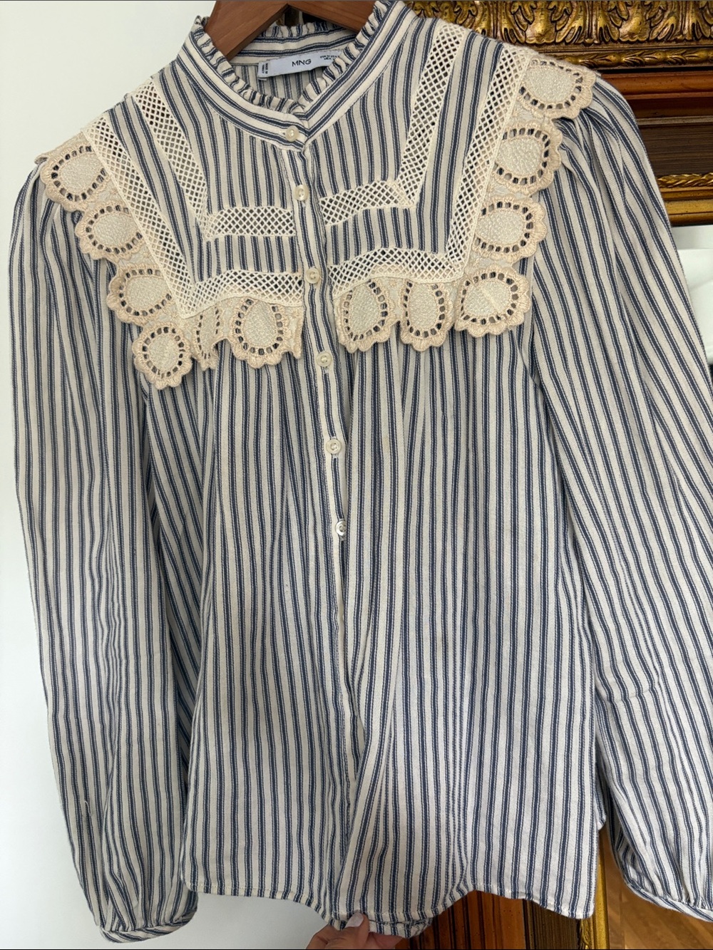 MANGO Swiss Embroidery Cotton Blouse - Picture 2 of 10